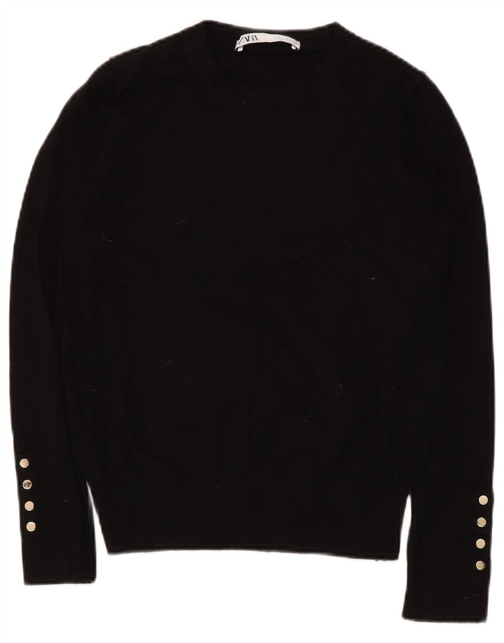 Suéter Zara feminino com gola canoa UK 12 médio preto
