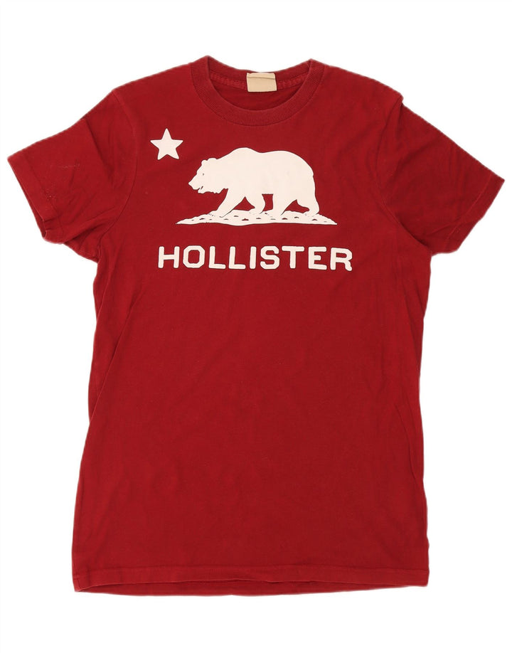 HOLLISTER Mens Graphic T-Shirt Top Medium Red Cotton