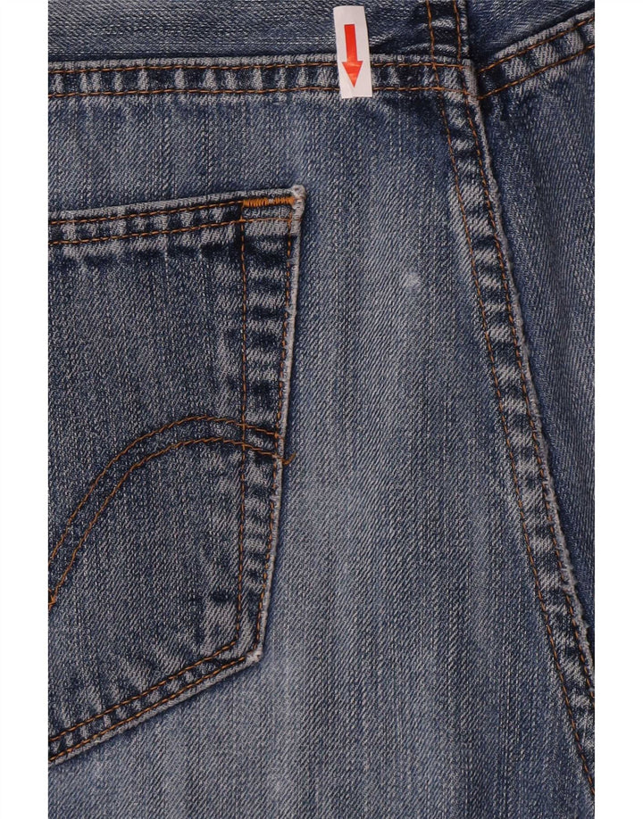 Calça jeans reta cortada masculina Levi's W38 L26 algodão azul