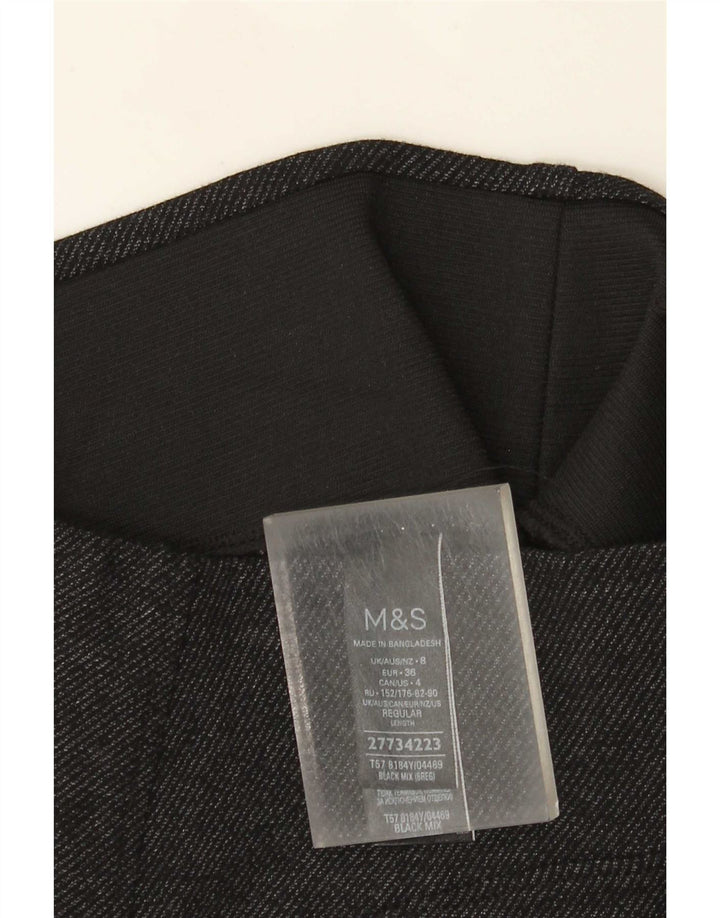 Leggings femininas Marks & Spencer Reino Unido 8 pequenas viscose preta manchada