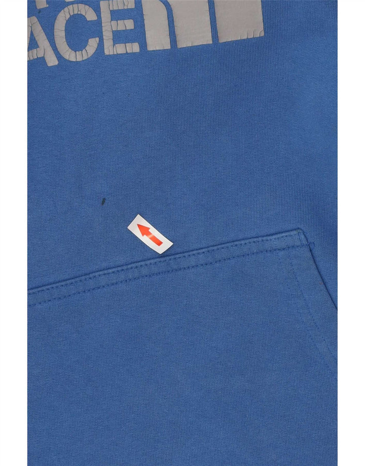 Suéter com capuz gráfico masculino The North Face algodão azul médio