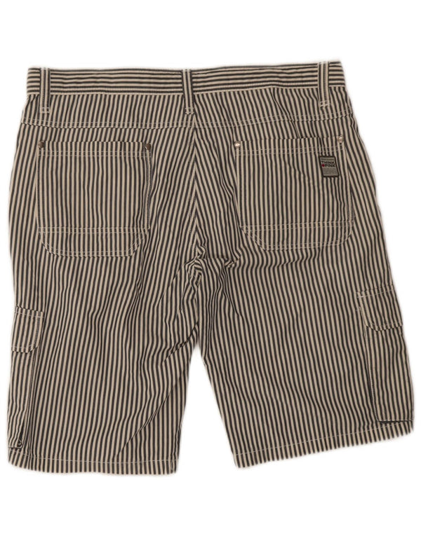 Shorts cargo masculinos Think Pink IT 52 XL W36 algodão listrado azul