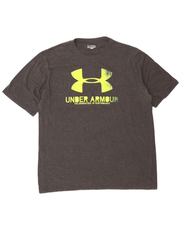 Camiseta masculina Under Armour Heat Gear Graphic Top 2XL algodão cinza