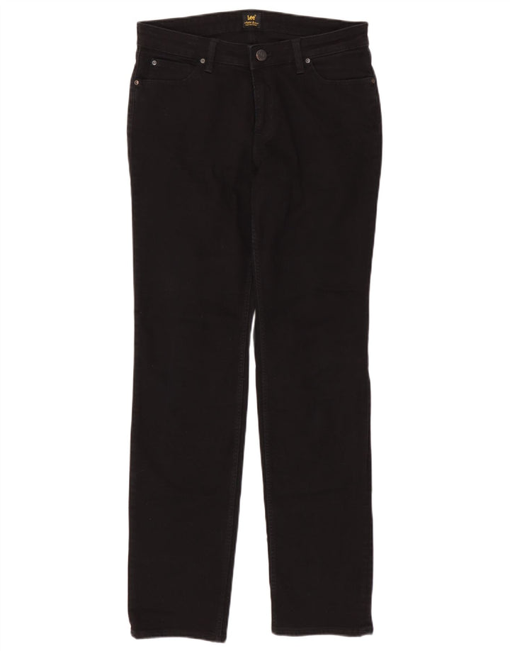 Lee Womens Marion Straight Jeans W31 L33 Algodão Preto