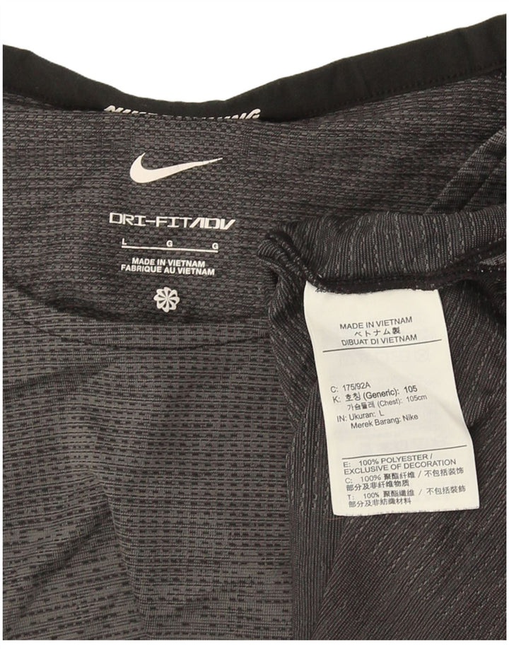 Camiseta masculina Nike Dri Fit Top grande cinza poliéster esportivo