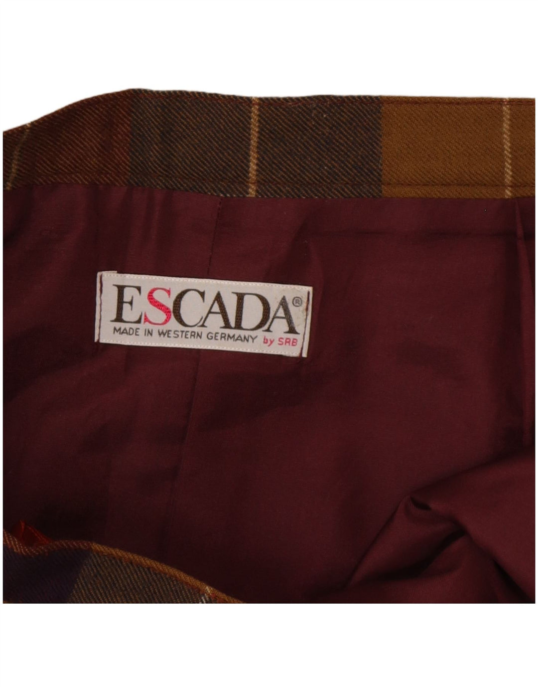 Escada saia feminina plissada linha A W30 lã xadrez média multicolorida