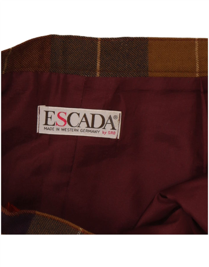 Escada saia feminina plissada linha A W30 lã xadrez média multicolorida