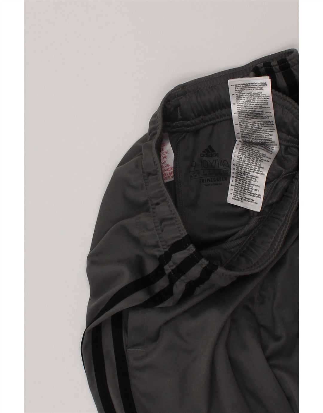 Shorts esportivos masculinos Adidas 9-10 anos poliéster cinza