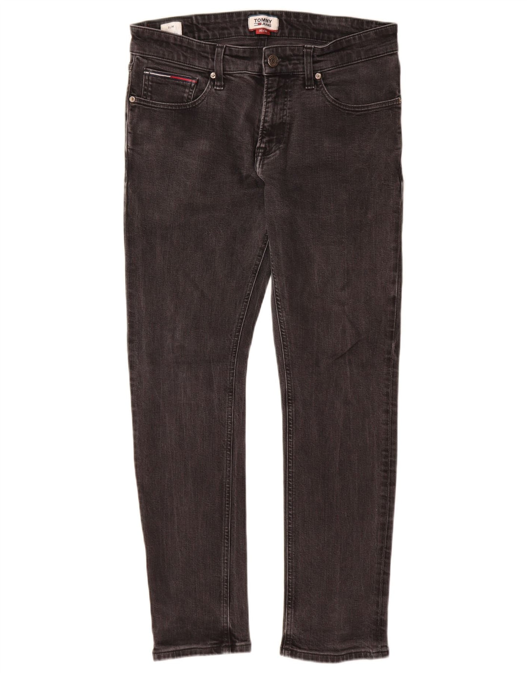 Tommy Hilfiger Masculino Slim Jeans W32 L30 Cinza Algodão