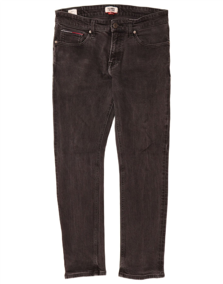 Tommy Hilfiger Masculino Slim Jeans W32 L30 Cinza Algodão