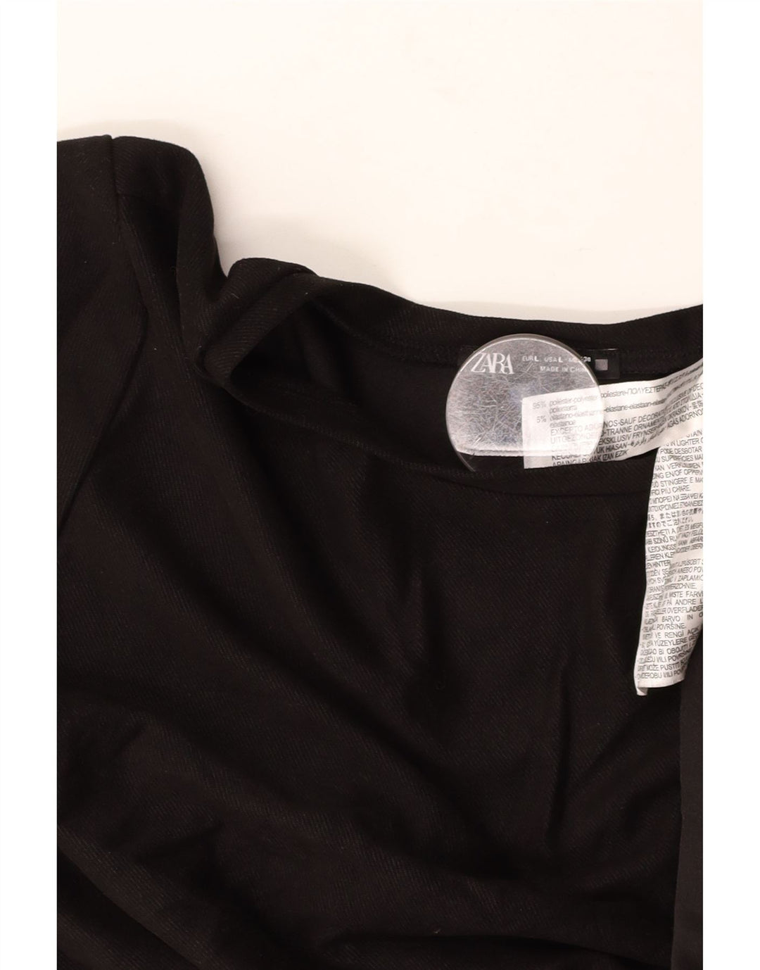 Vestido feminino ZARA A-Line UK 16 grande poliéster floral preto