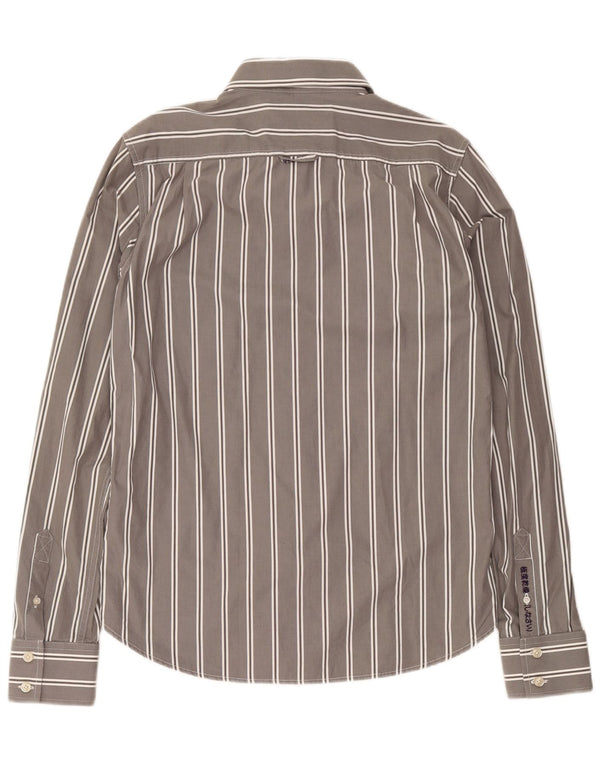 Camisa masculina Superdry XL listrada cinza algodão