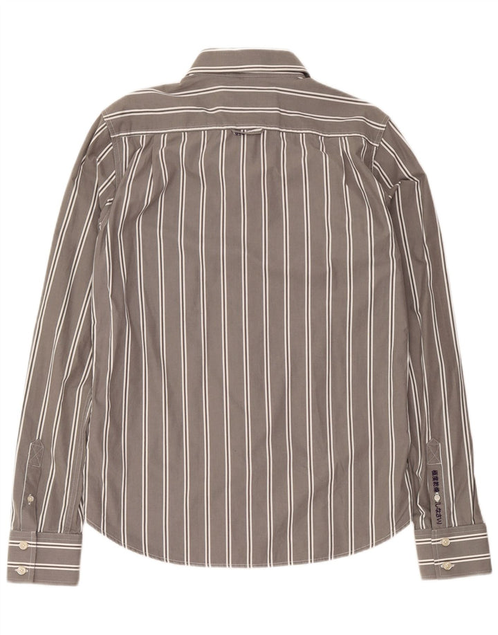 Camisa masculina Superdry XL listrada cinza algodão