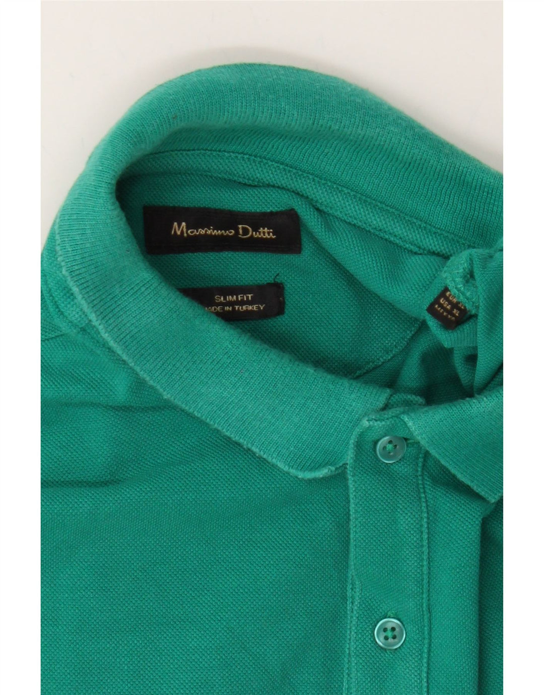 MASSIMO DUTTI Mens Slim Fit Polo Shirt XL Green Cotton Vintage Massimo Dutti and Second-Hand Massimo Dutti from Messina Hembry 
