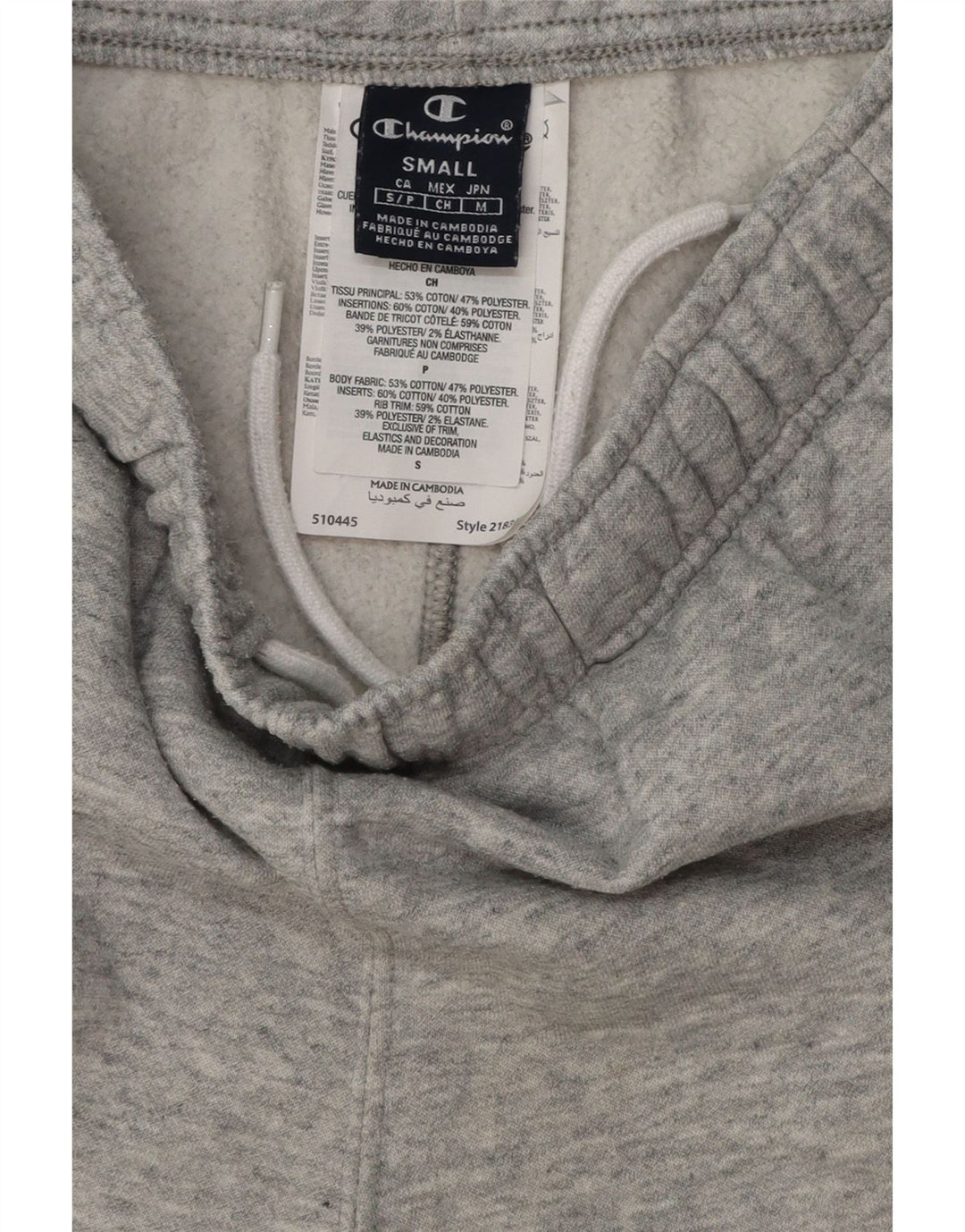 Calça de treino masculina Champion Joggers pequeno algodão cinza