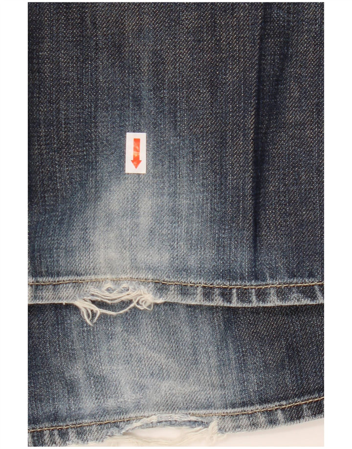 Hugo Boss Mens Straight Jeans W35 L34 Azul Algodão