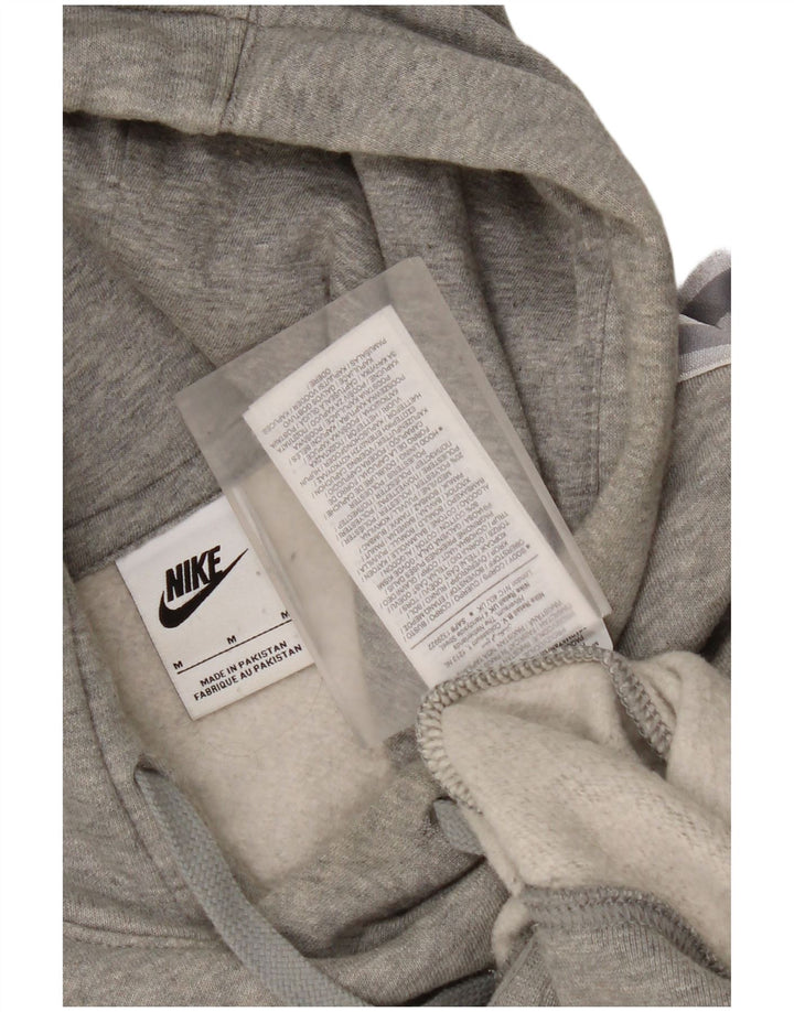 Suéter com capuz gráfico masculino Nike médio cinza algodão manchado