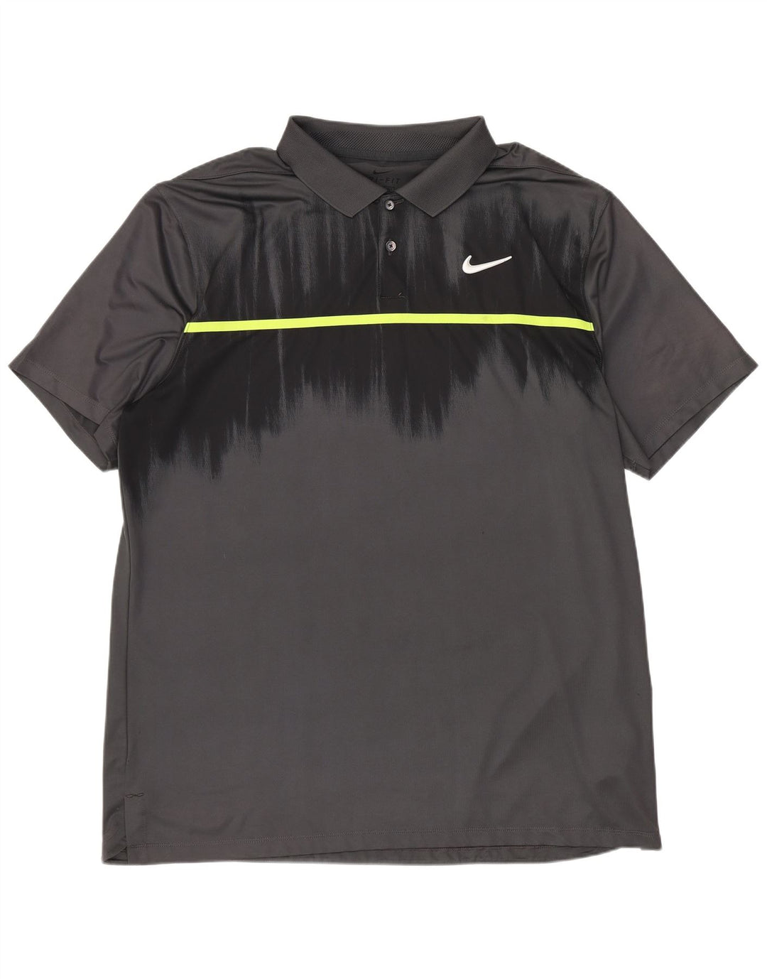Camisa polo masculina Nike Dri Fit Standard Fit grande cinza colorblock poliéster