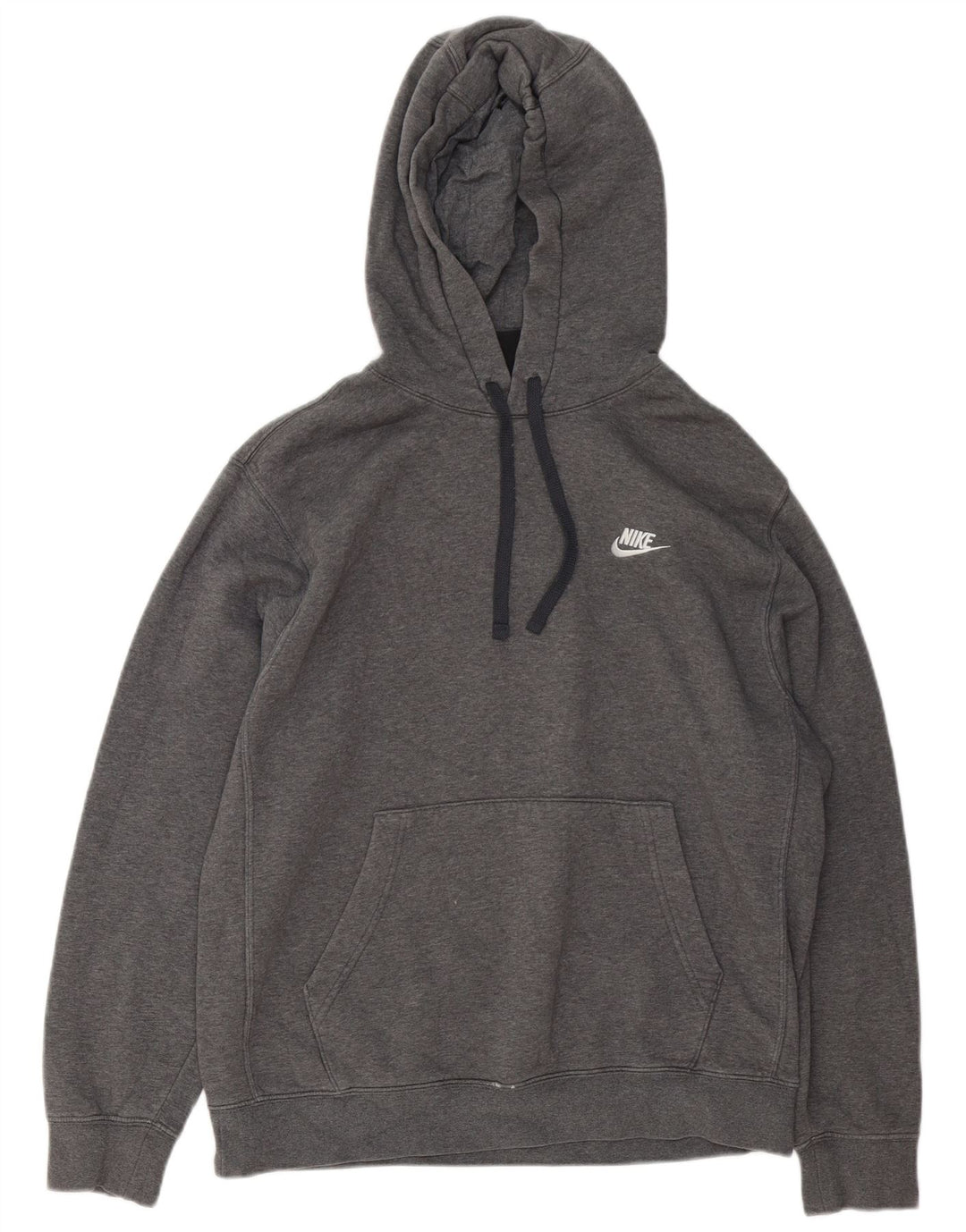 Moletom com capuz masculino Nike médio cinza manchado de algodão