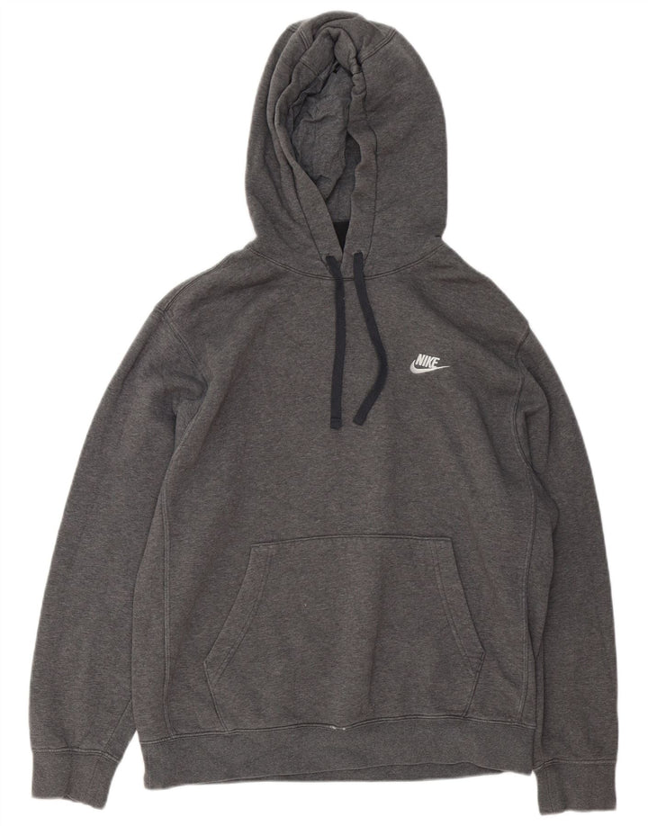 Moletom com capuz masculino Nike médio cinza manchado de algodão