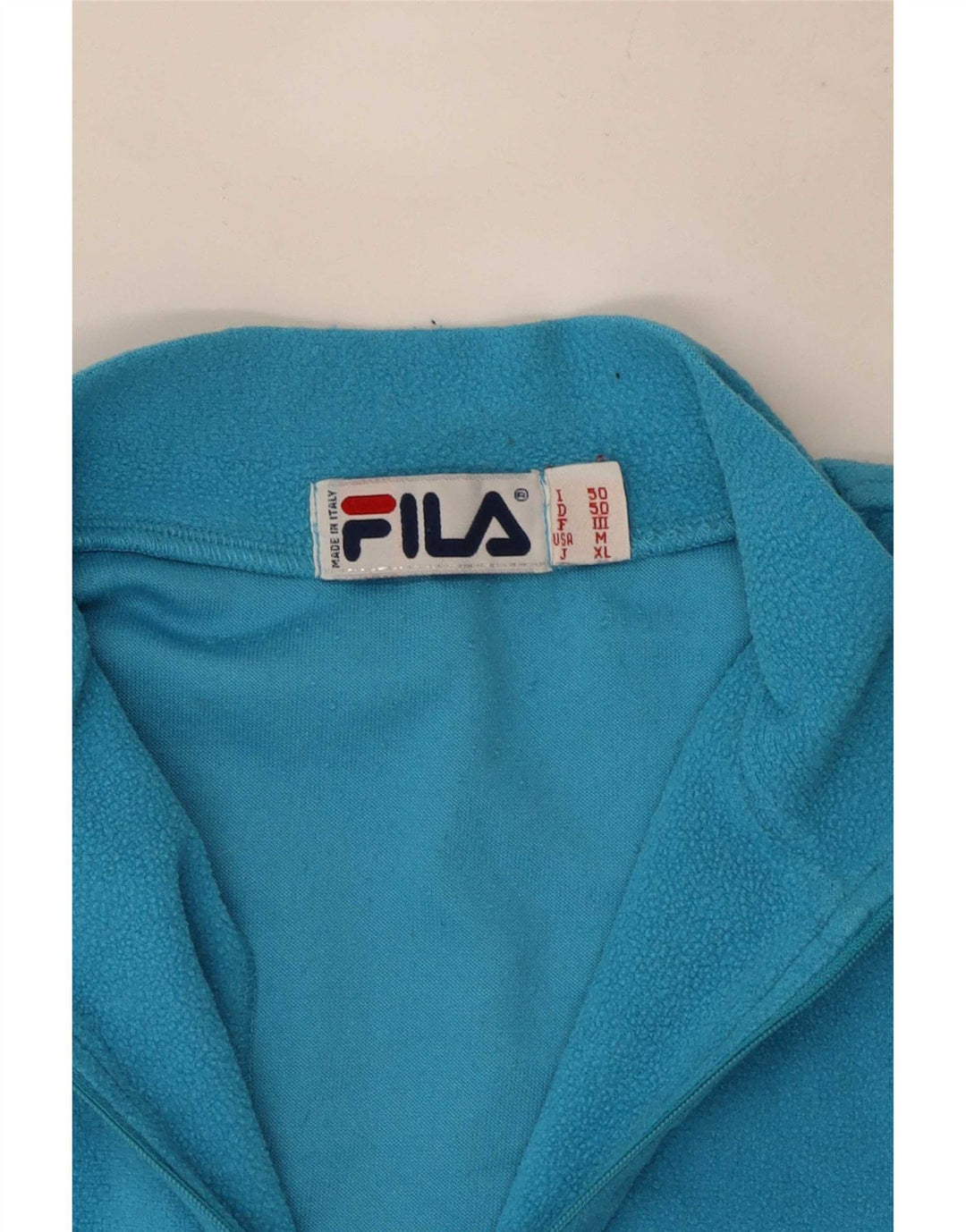 Fila Mens Zip Neck Fleece Jumper IT 50 Médio Azul