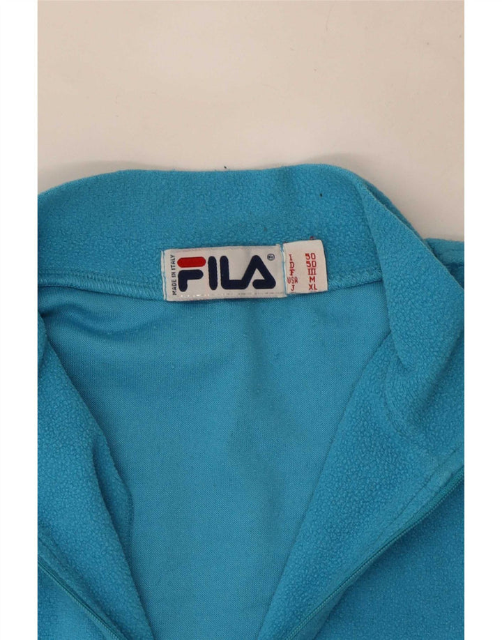 Fila Mens Zip Neck Fleece Jumper IT 50 Médio Azul