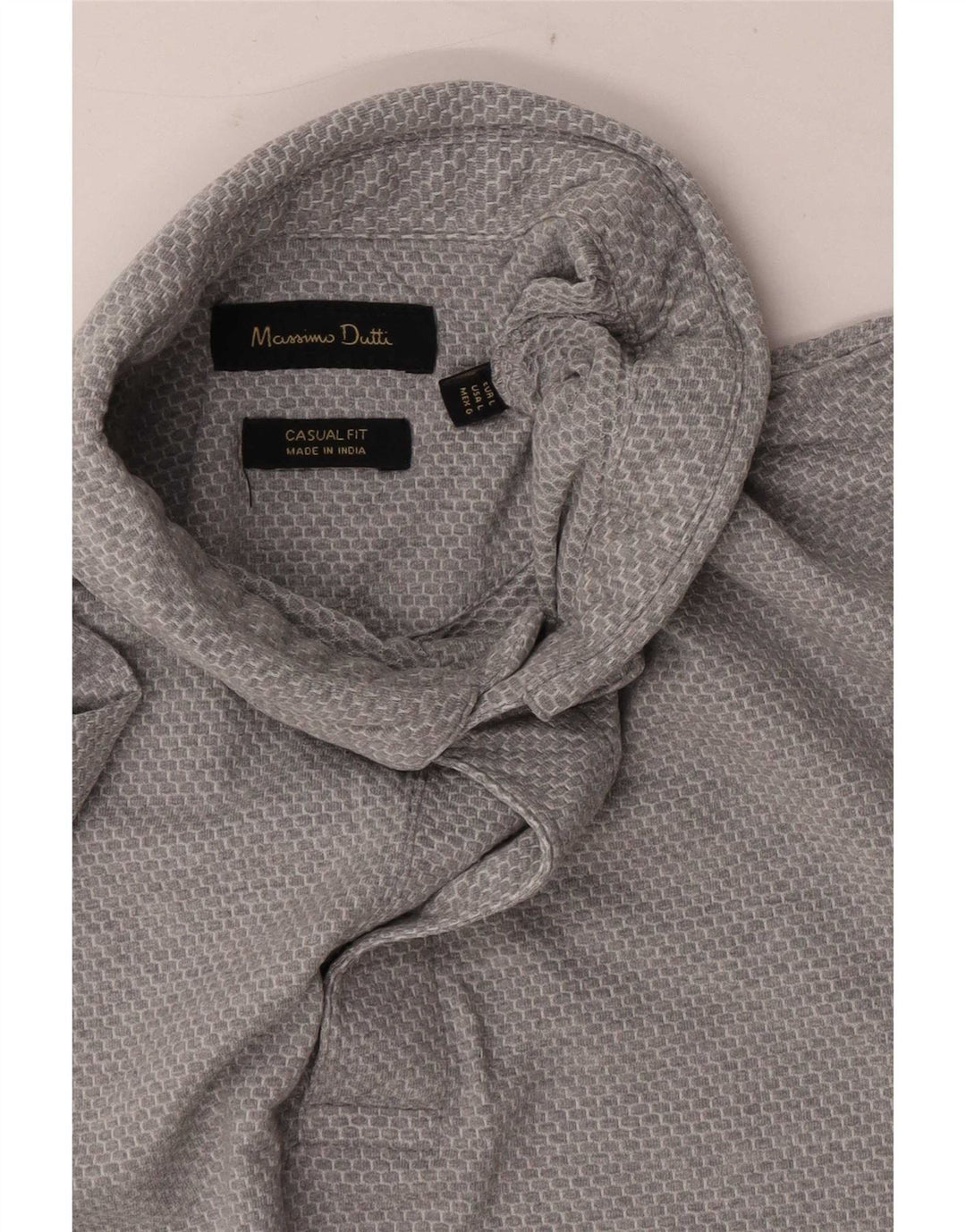 Camisa polo masculina Massimo Dutti casual fit grande cinza