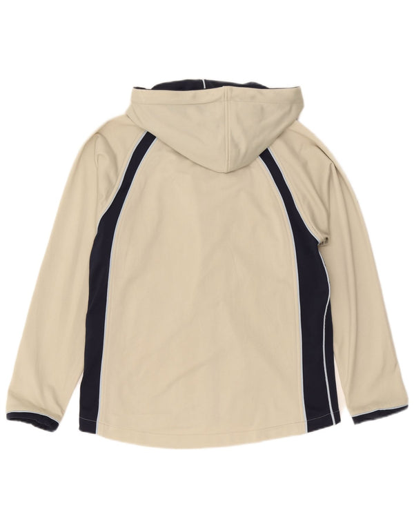 Suéter Asics masculino com capuz e zíper médio bege colorblock