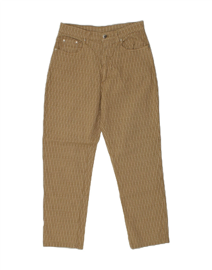 ROBERTA PUCCINI Womens Tapered Casual Trousers W30 L26 Brown Spotted Vintage Roberta Puccini and Second-Hand Roberta Puccini from Messina Hembry 