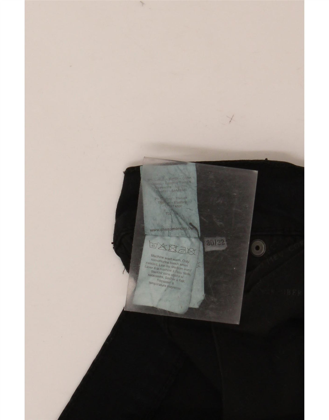 CHEAP MONDAY Mens Slim Jeans W30 L32 Algodão Preto