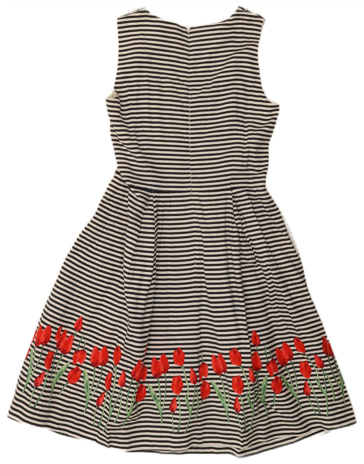Vestido feminino Brooks Brothers A-Line US 8 Médio Off White listrado