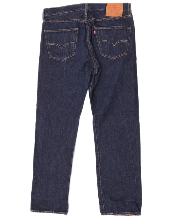 Levi's Masculino 501 Straight Jeans W34 L30 Azul Marinho Algodão