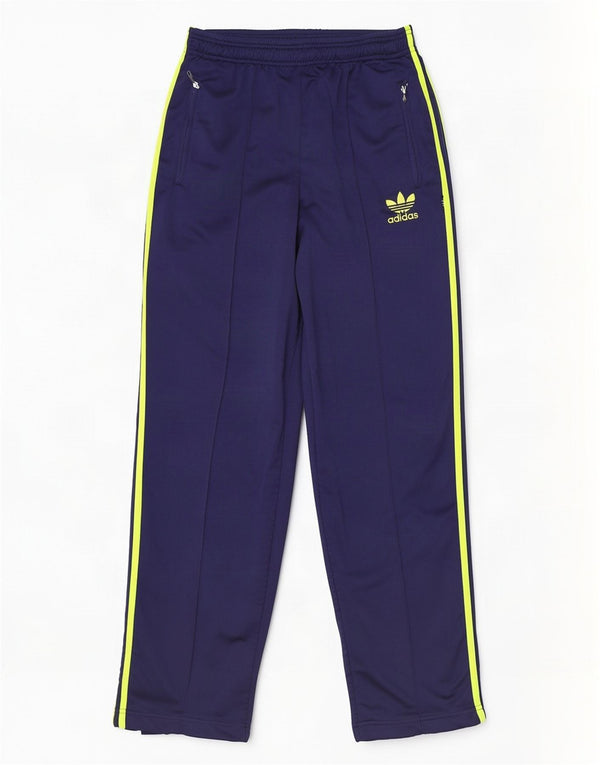 Calça de treino masculina Adidas UK 38/40 poliéster azul marinho médio