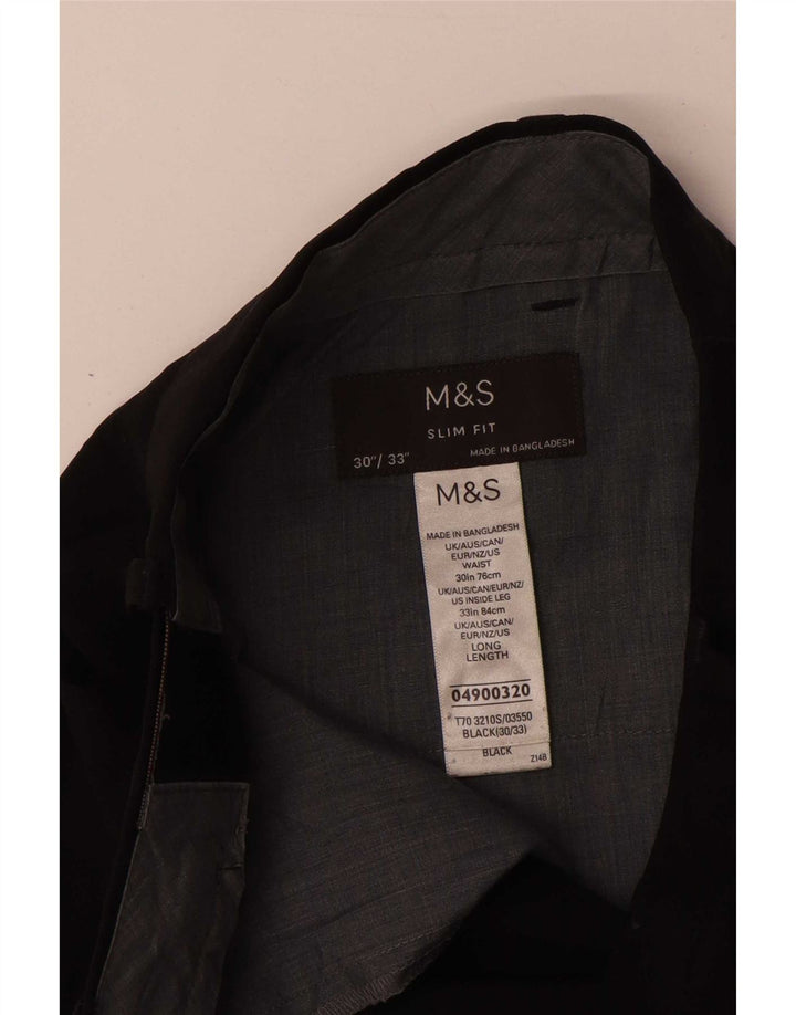 Calça feminina Marks & Spencer Slim Fit W30 L33 Poliéster Preto
