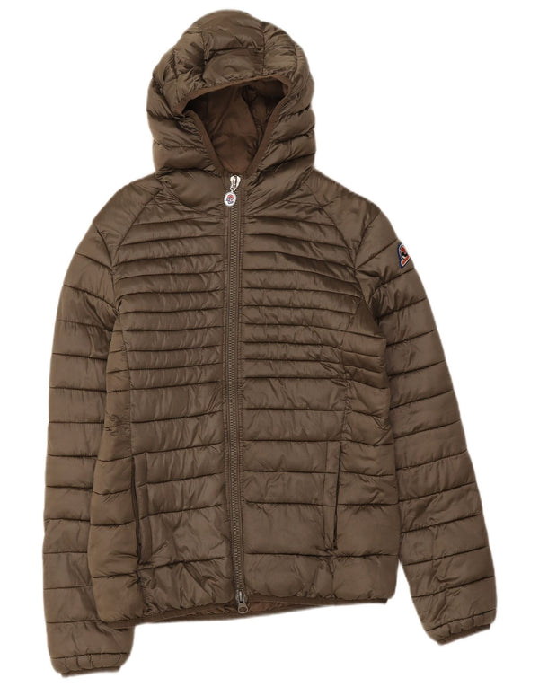 Invicta Womens Hooded Padded Jacket UK 14 Large Khaki Polyamide