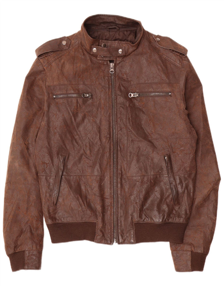 Jaqueta bomber militar vintage masculina UK 40 grande marrom