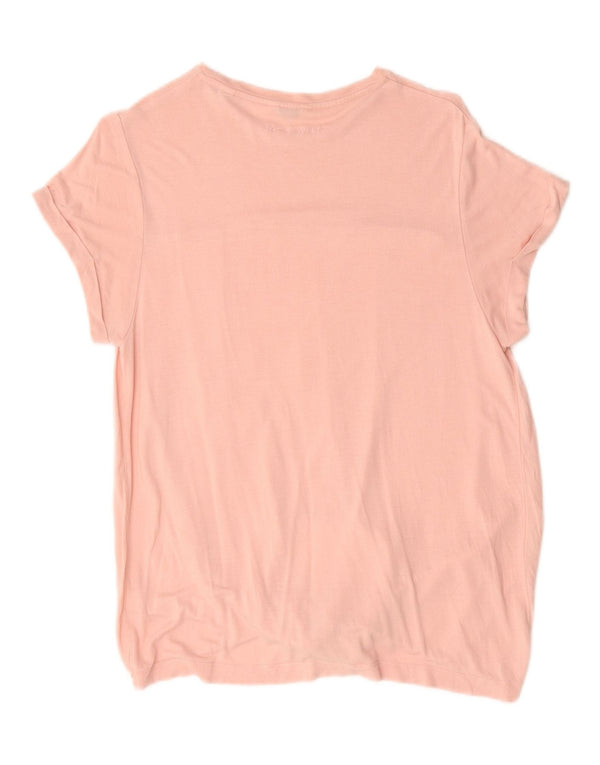 Camiseta feminina grande Jack Wills UK 10 pequena viscose rosa
