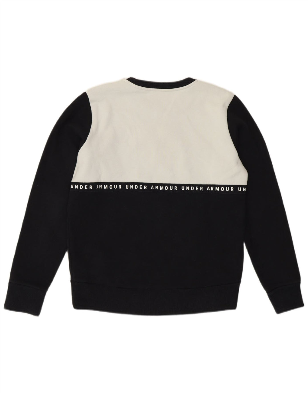 UNDER ARMOUR moletom feminino jumper UK 10 pequeno bloco colorido preto