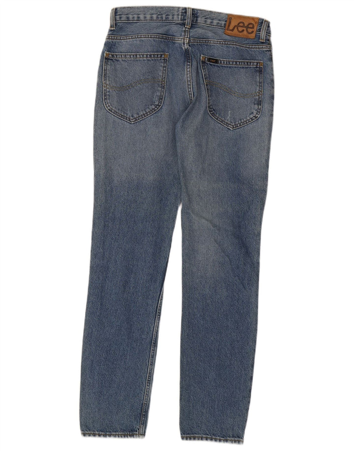 Lee Womens Rider Distressed Slim Jeans W30 L32 Azul Algodão