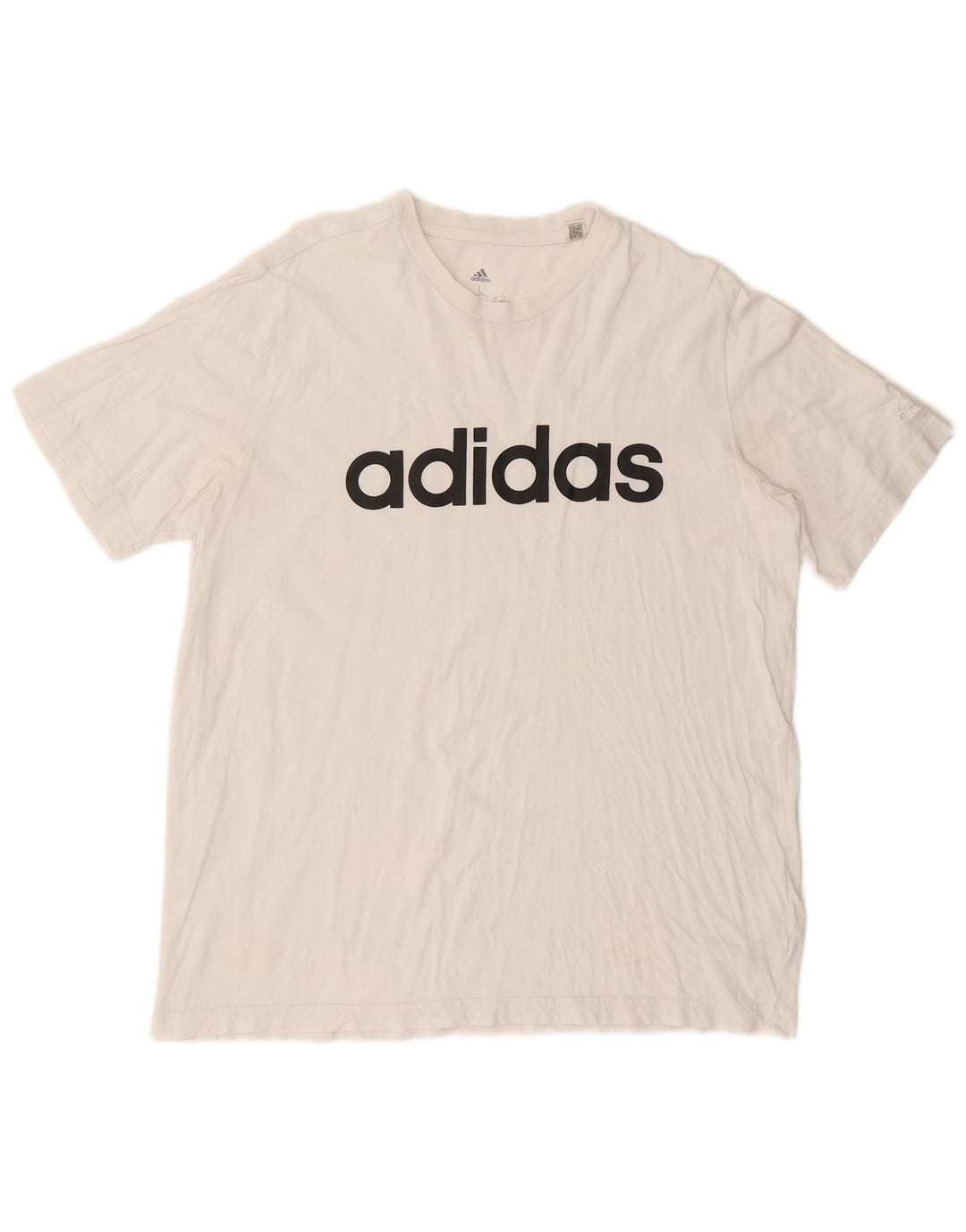 ADIDAS Mens Graphic T-Shirt Top Grande Algodão Branco