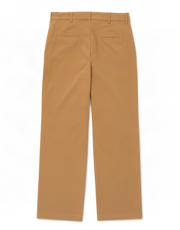 Calça feminina reta casual Zara médio W28 L30 poliéster marrom
