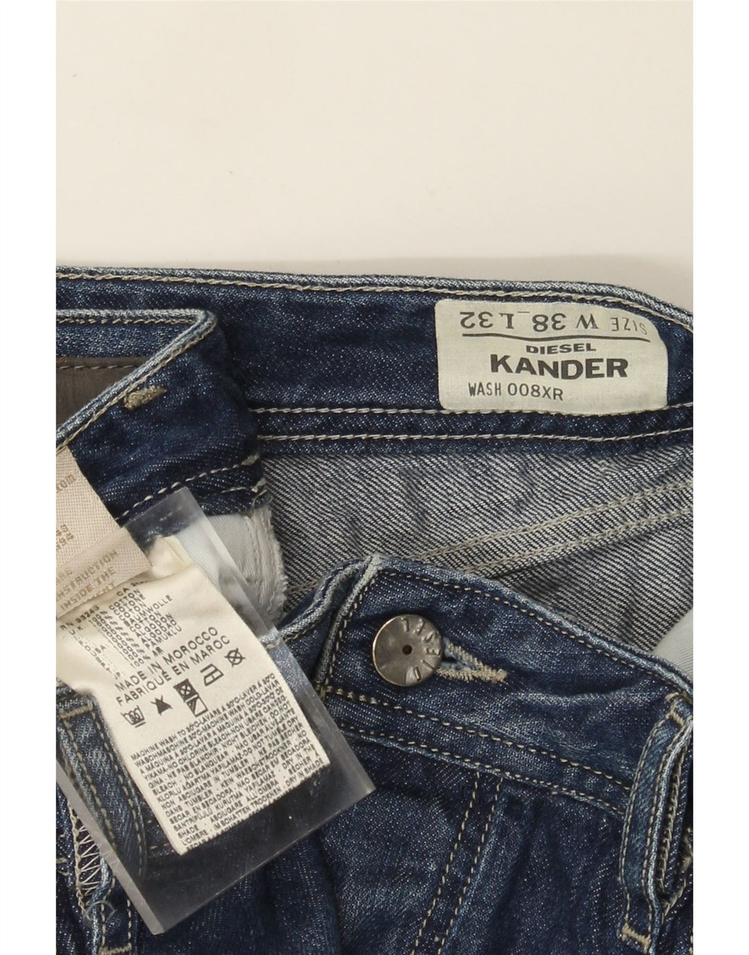 Diesel Masculino Kander Straight Jeans W38 L32 Azul Algodão
