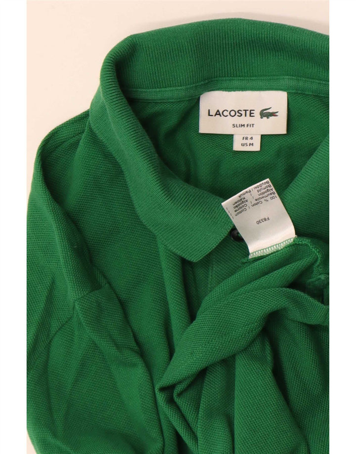 Camisa polo masculina Lacoste Slim Fit tamanho 4 algodão verde médio