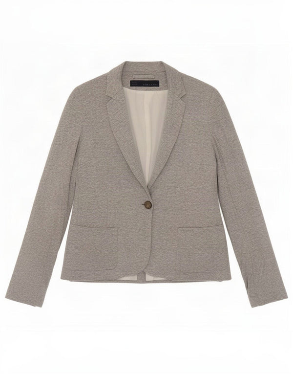 Jaqueta blazer feminina Zara com 1 botão UK 10 pequena cinza manchada