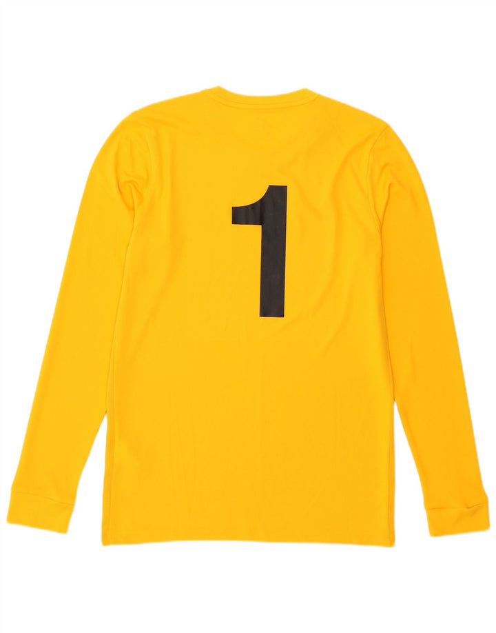Top gráfico Nike masculino Dri Fit manga comprida poliéster amarelo médio