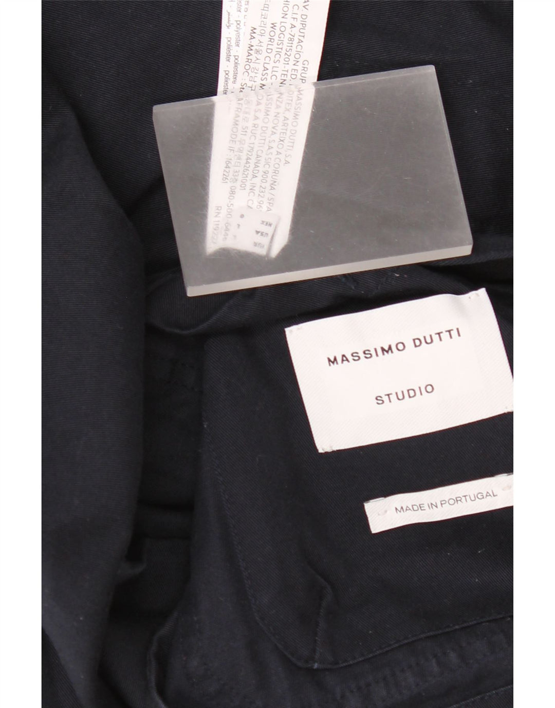 Jaqueta utilitária masculina Massimo Dutti Reino Unido 40 grande algodão azul marinho