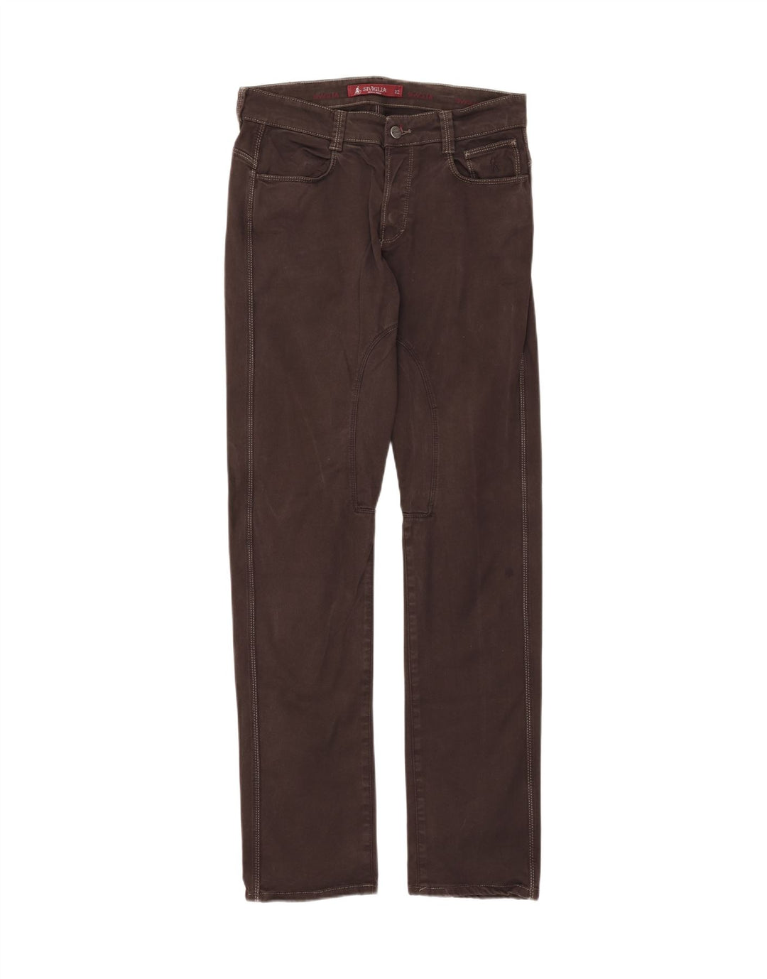 SIVIGLIA Mens Slim Casual Trousers W32 L33 Brown Cotton Vintage SIVIGLIA and Second-Hand SIVIGLIA from Messina Hembry 