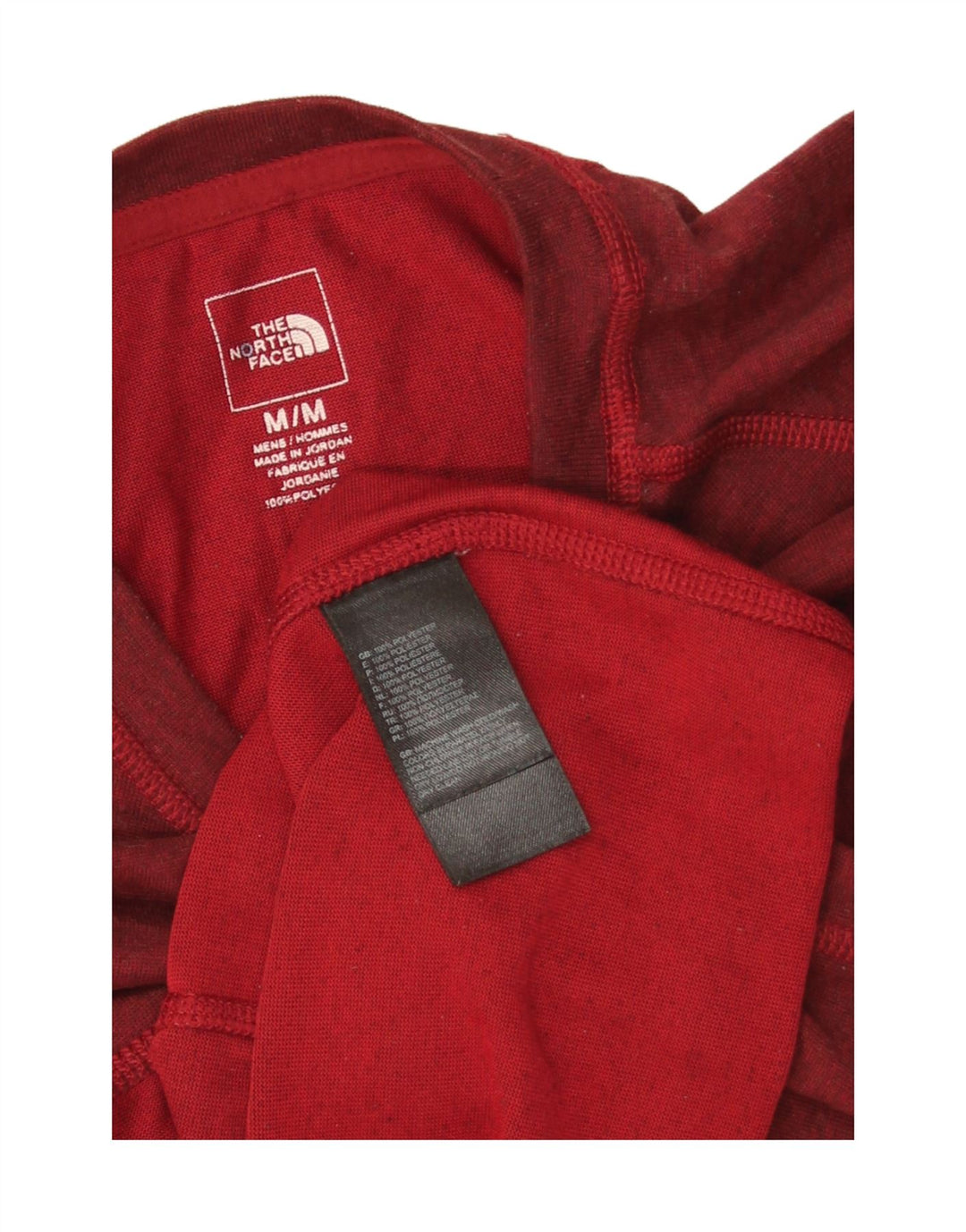 Camiseta masculina The North Face poliéster manchado vermelho médio