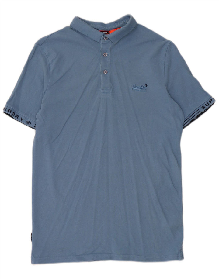 Camisa polo masculina Superdry Graphic azul médio algodão