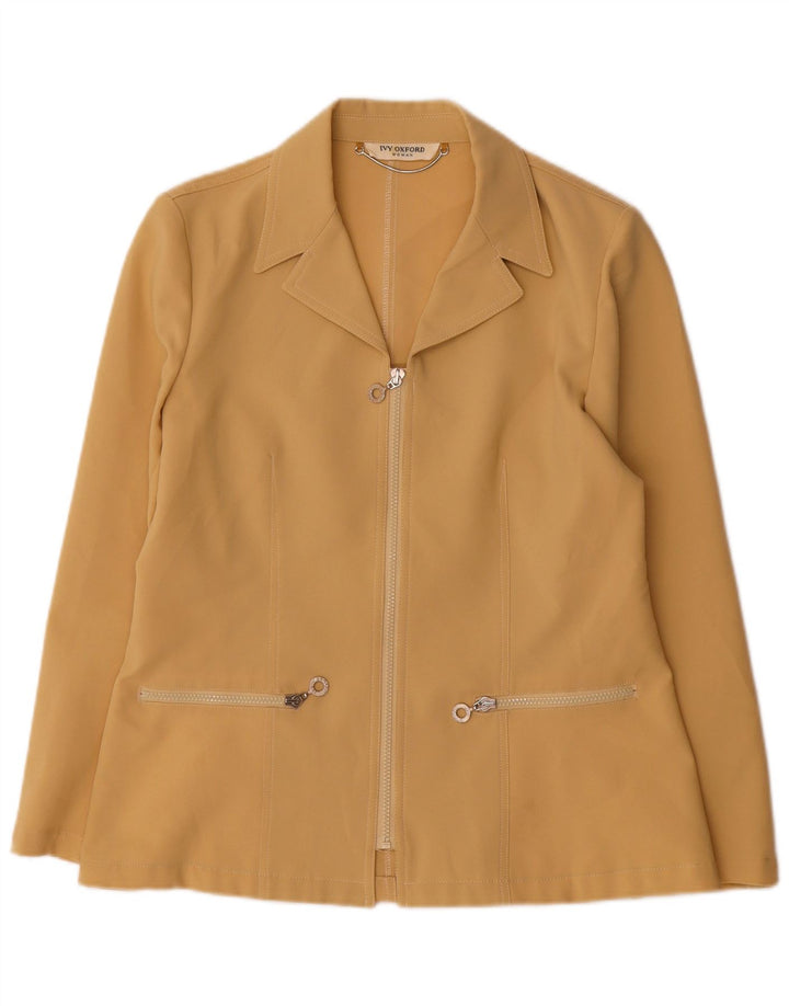 Jaqueta blazer feminina com zíper completo Ivy Oxford IT 44 poliéster bege médio